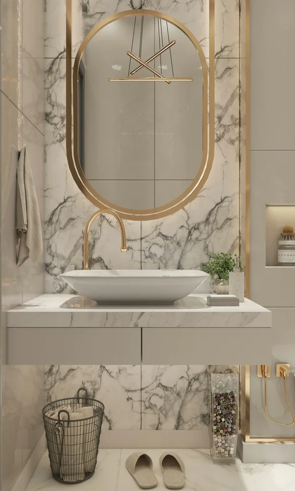 Bathroom renovation finishes selected after resolving substrate and waterproofing details