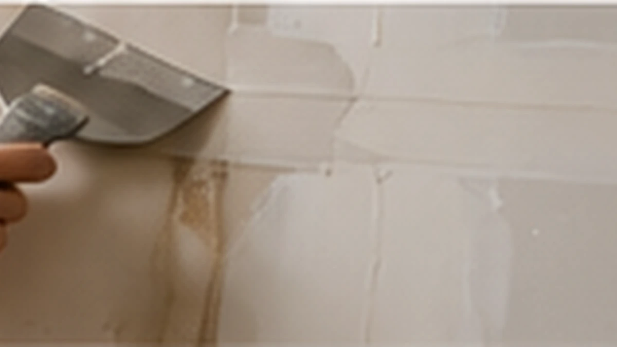 Drywall joint compound applied after water-damage repair