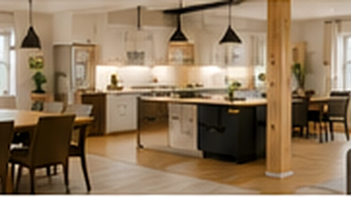 Finished open-concept renovation after load-bearing wall removal