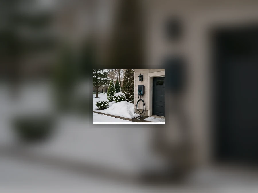 Installation extérieure d’une borne de recharge pour l’hiver dans le Grand Montréal