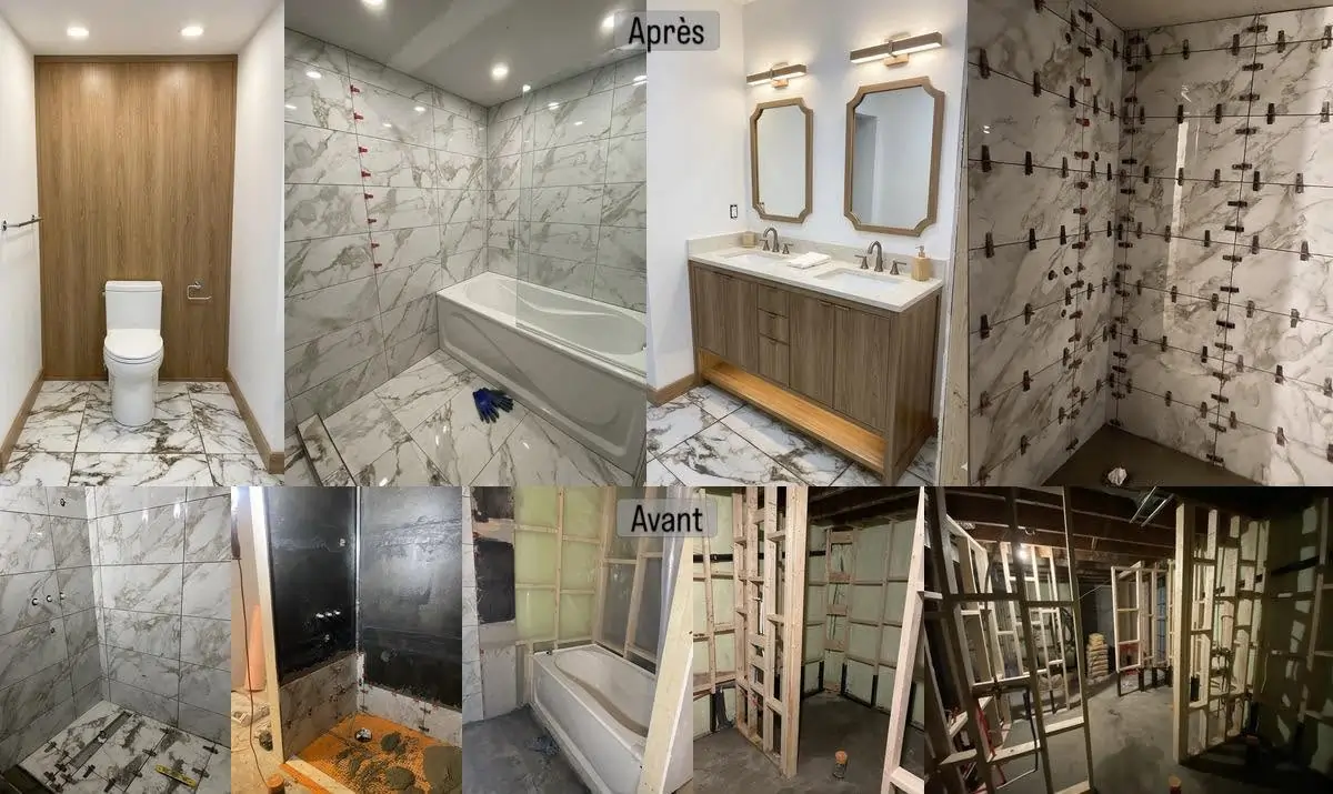 Salle de bain moderne rénovée dans une maison de Mirabel